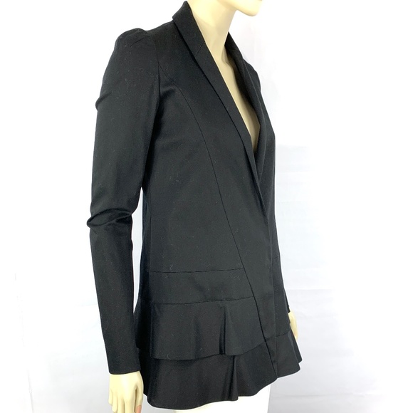 JASMINE DI MILO black cotton ruffle blazer 4 - Picture 7 of 11